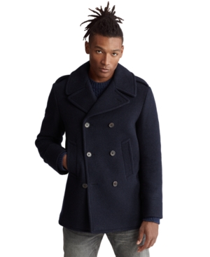 POLO RALPH LAUREN MEN'S WOOL-BLEND PEACOAT