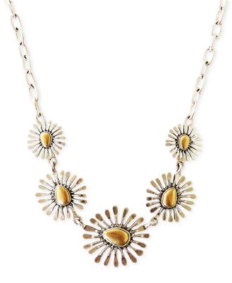 Lucky Brand - Necklace, Two-Tone Floral Collar Necklace