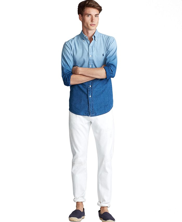 Polo Ralph Lauren Men's Classic Fit Dip-Dyed Shirt & Reviews - Casual ...