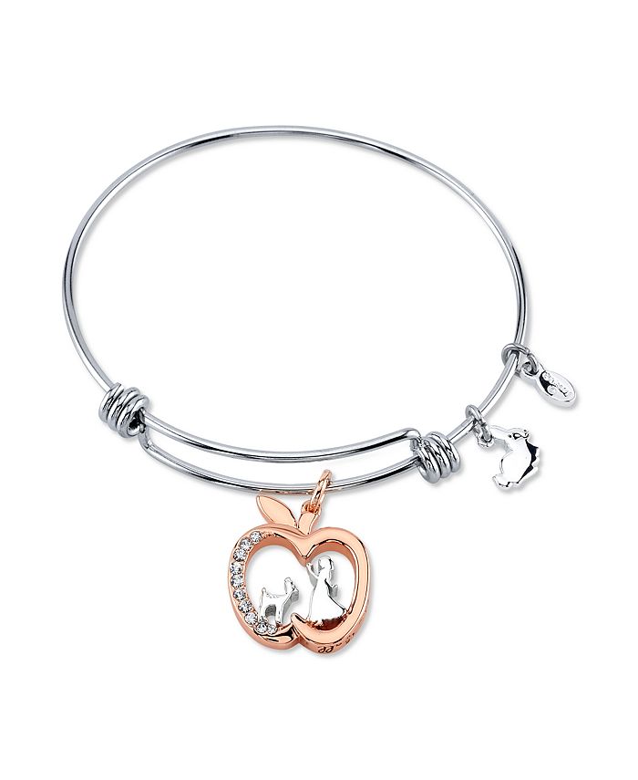 Disney Snow White Crystal Apple Silver Plated Charm Adjustable