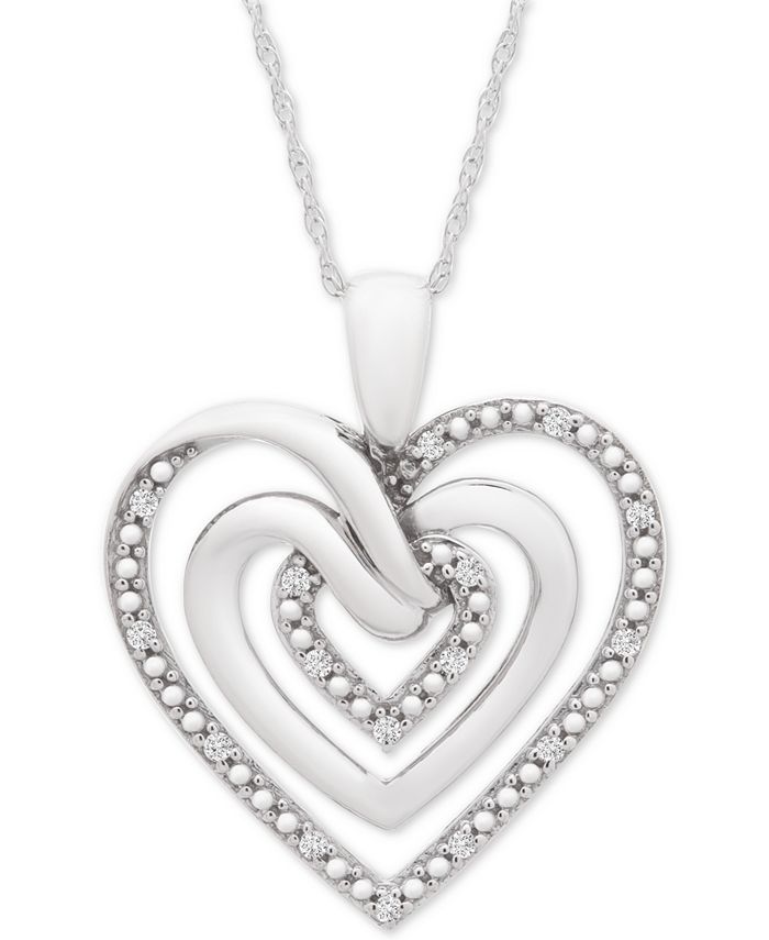 Silver Philly Love Heart Diamond Necklace