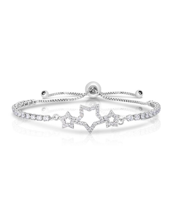 Macy's Cubic Zirconia Star Adjustable Bolo Bracelet In ...