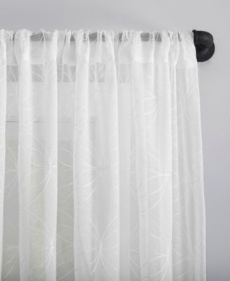 Tamaryn Embroidered Trellis Sheer Rod Pocket Curtain Panel