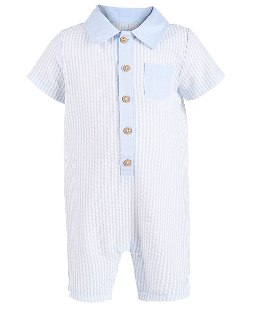 Baby Boys Striped Seersucker Cotton Sunsuit Created For Macy S