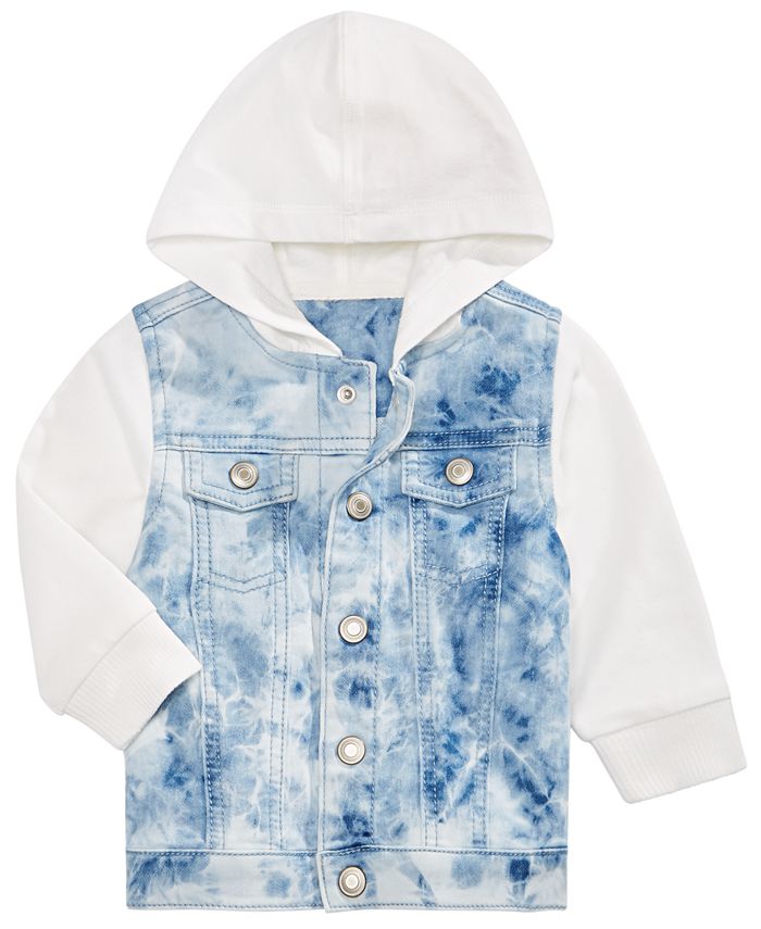 First Impressions Baby Boys Hooded LayeredLook Denim Jacket, Created