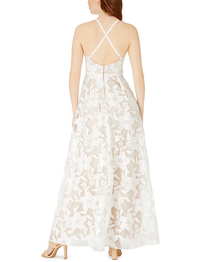 Robe De Mariée Junior BCX - Imprimé Floral Dos Croisé - Taille 1 - Neuf Sans Étiquettes