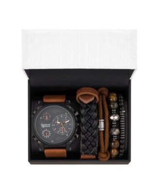 American Exchange Men's Quartz Dial Brown Leather Strap