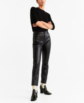 straight leg leather pants