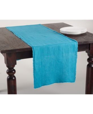 Fringed Linen Design Stone Washed Runner