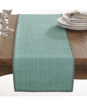 Saro Lifestyle Celena Collection Whip Stitched Design Cotton Table Runner