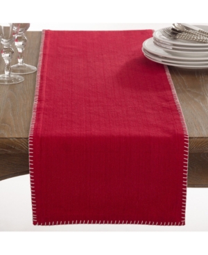 Saro Lifestyle Celena Collection Whip Stitched Design Cotton Table Runner