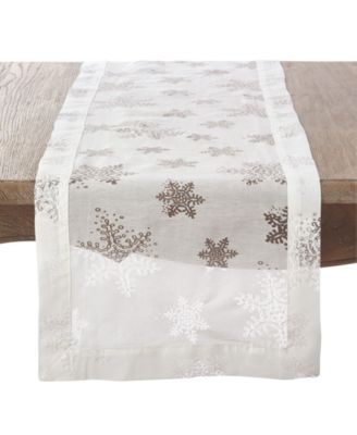 Table Runner with Burnout Snowflake Design