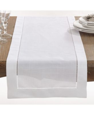 Classic Hemstitch Border Table Runner, 16" x 120"