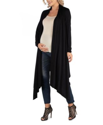 Long Sleeve Knee Length Open Maternity Cardigan