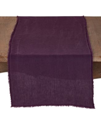 Fringed Linen Design Stone Washed Runner