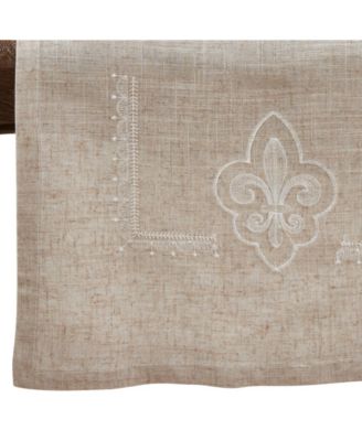 Embroidered Runner with Fleur-De-Lis Design