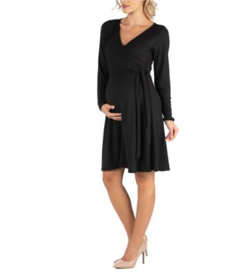 black knee length wrap dress