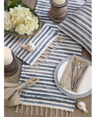 Striped Denim Chindi Dining Table Runner