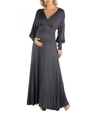24seven Comfort Apparel Formal Long Sleeve Maternity Maxi Dress - Macy's