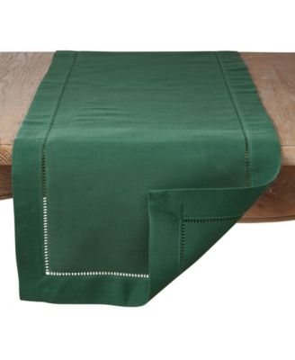 Classic Hemstitch Border Table Runner, 16" x 72"