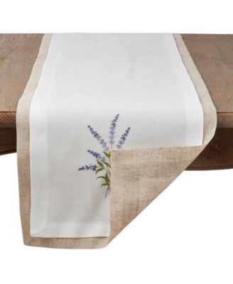 Double Layer Table Runner with Lavender Design