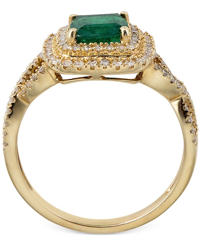 Macy's Emerald (1 ct. t.w.) & Diamond (1/3 ct. t.w.) Statement Ring in