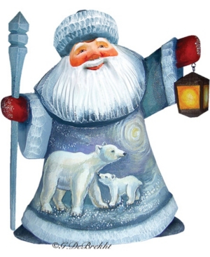 G.debrekht Woodcarved And Hand Painted Santa Polar Story Figurine In Multi