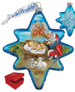 G.debrekht Limited Edition Regal Nativity Snowflake Glass Ornament In Multi
