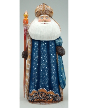 G.debrekht Woodcarved And Hand Painted Santa Twinkle-yuletide Blue Santa Figurine In Multi