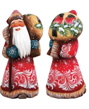G.debrekht Woodcarved And Hand Painted Winter Chorus Yuletide Santa Figurine In Multi