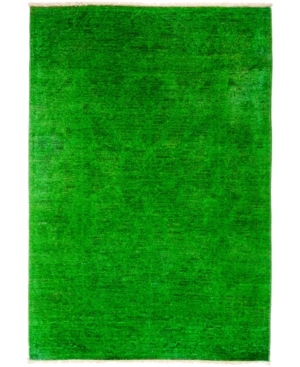 Adorn Hand Woven Rugs Closeout!  One Of A Kind Ooak3105 Green 4'3" X 6'1" Area Rug