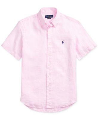 Men's Short-Sleeve Linen Button-Up