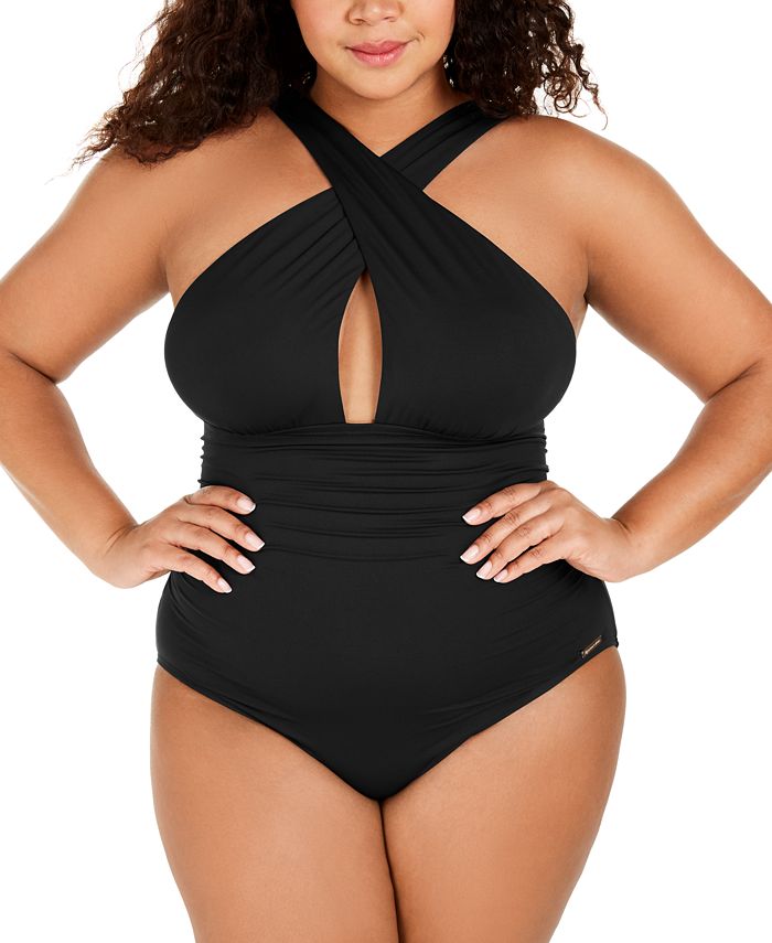 Cheap Print Plus Size One-Piece Swimsuit Woman Tummy Control