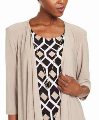 R & M Richards Women's Printed Jacket & Necklace Dress - Macy's