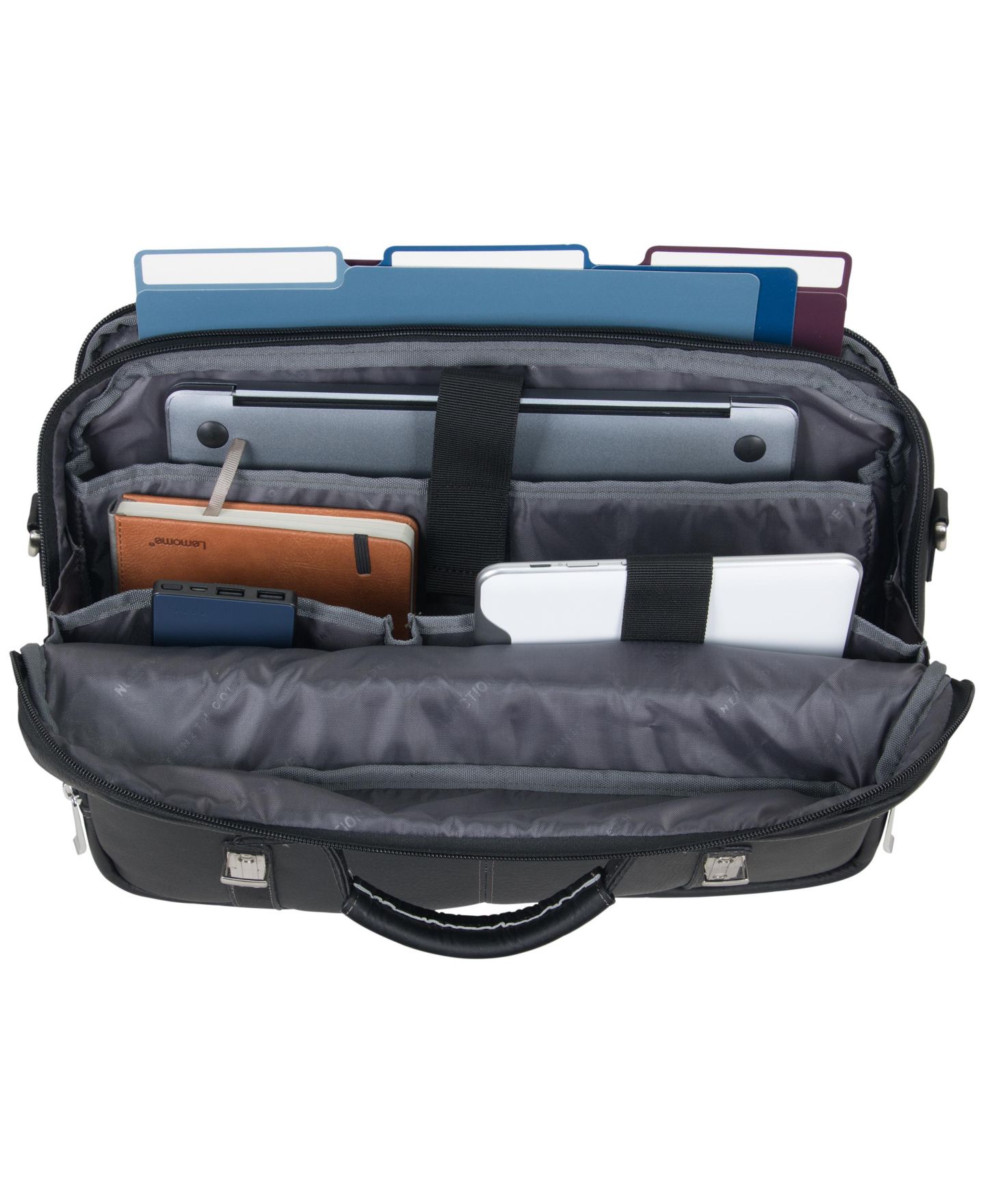 Сумка Kenneth Cole Reaction Colombian Leather Flapover 15.6” Laptop, цвет: Чёрный — фото 10