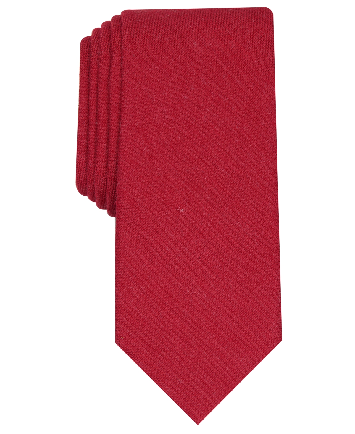 Men's Dunbar Solid Skinny Tie, Created for Macy's - Scarlett