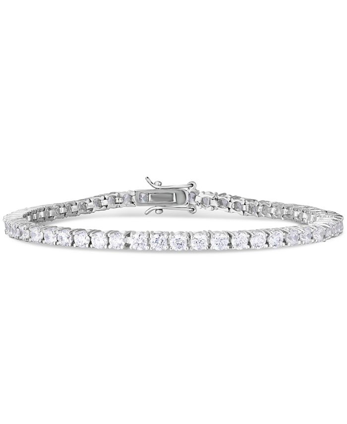 Macy s Cubic Zirconia Line Tennis Bracelet in Silver Plate Macy s