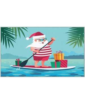 Mohawk Paddleboard Santa Accent Rug, 24" X 40" Bedding In Teal