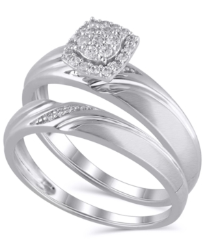 image of Certified Diamond (1/6 ct. t.w.) Bridal Set in 14K White Gold