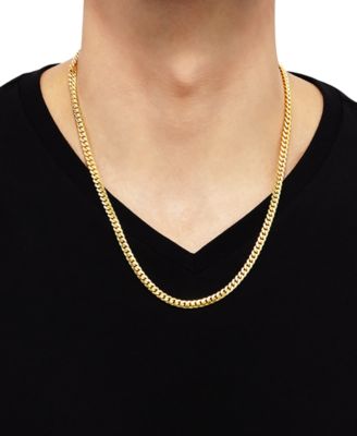 Cuban Link 24 Chain Necklace in 18k Gold-Plated Sterling Silver