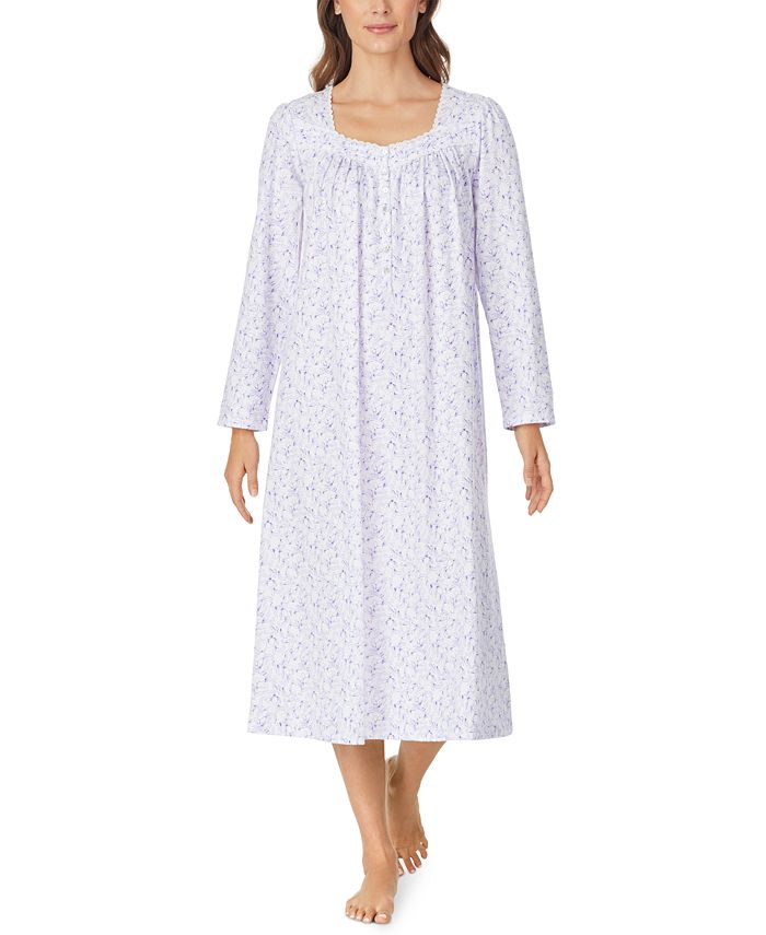 Eileen West Cotton Printed Venise Lace Nightgown Macy's