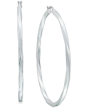 image of Giani Bernini Medium Twisted Hoop Earrings in Sterling Silver, 2