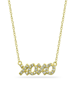 Giani Bernini Cubic Zirconia "xoxo" Nameplate Necklace In 18k Gold Plated Sterling Silver