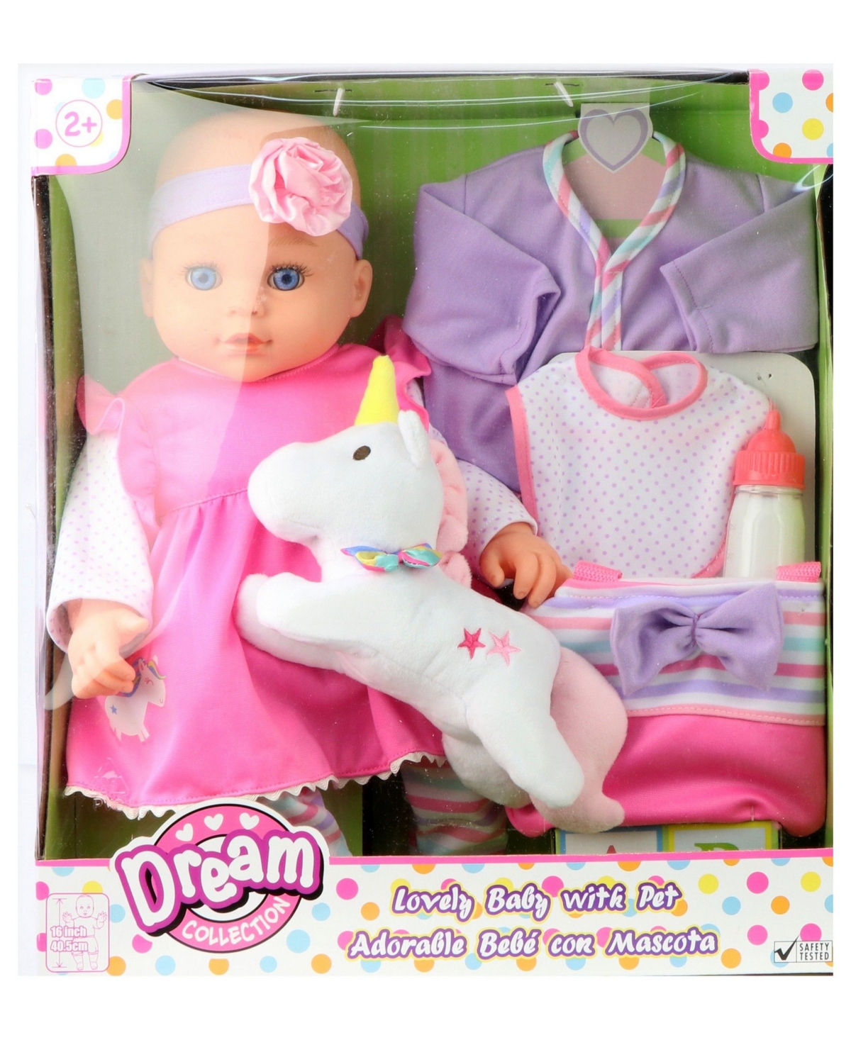 Redbox Dream Collection 16" Lovely Baby Doll With Unicorn In Multi