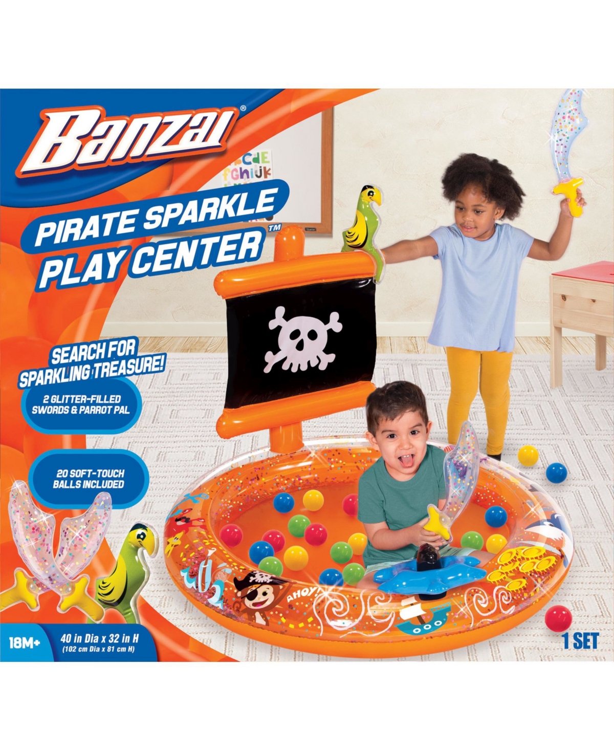 Shop Redbox Banzai Pirate Sparkle Play Center Inflatable Ball Pit -includes 20 Balls In Multi
