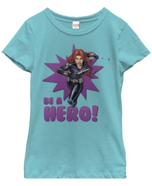 image of Fifth Sun Marvel Big Girl-s Black Widow Avengers Assemble Be a Hero Short Sleeve T-Shirt