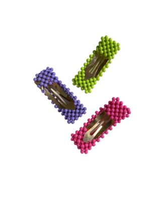 Beaded Neon Hair Clip 3 Piece Set