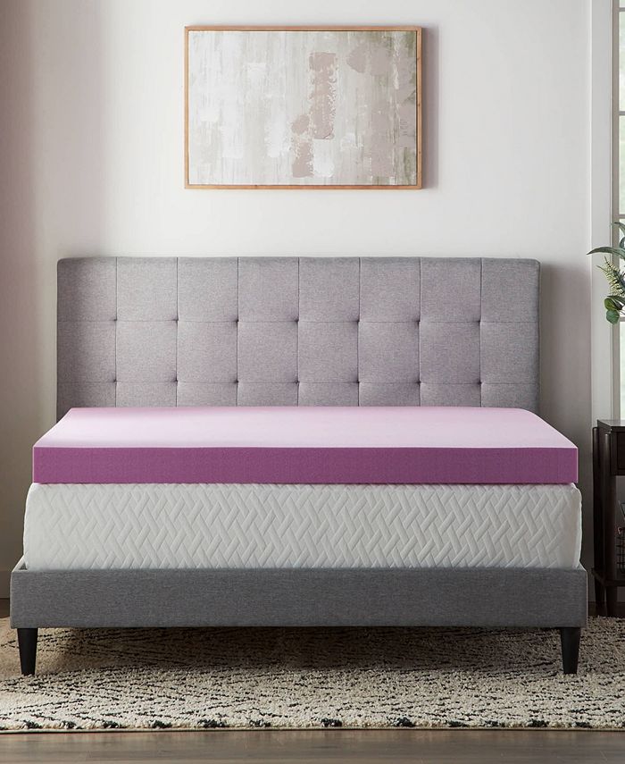 Lucid 4" Lavender Memory Foam Mattress Topper, Queen Macy's