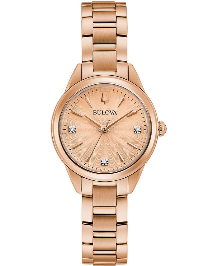 Women's Sutton Diamond-Accent Rose Gold-Tone Stainless Steel Bracelet Watch  28mm
