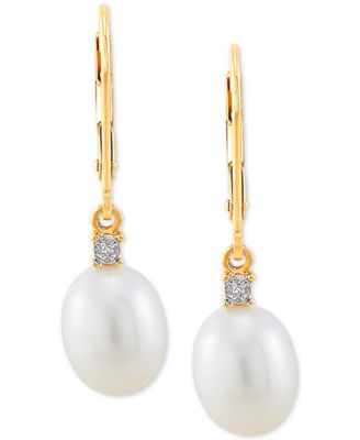 10k gold pearl earrings